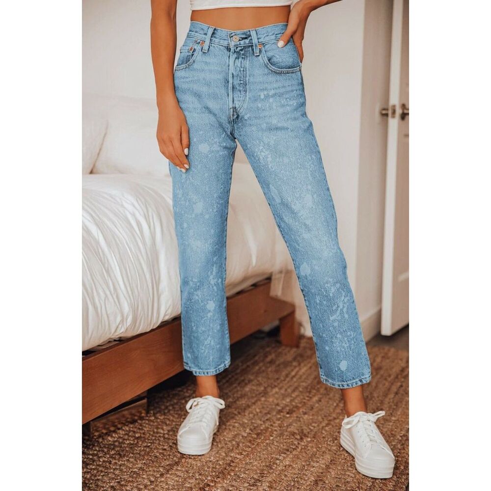 Denim Anthropologie Levi's Original Cropped High-Rise Straight Leg Jeans (NWT)